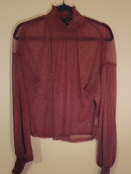 HYFVE Tops - #52 (Bundle 5 For $35)  ForBurgundy GOLDA Sheer Metallic LAYERING Blouse